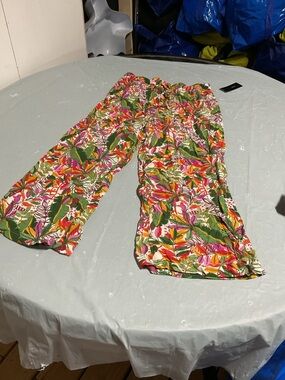 Tropical Print Wide-Leg Pants - Multicolor   1042